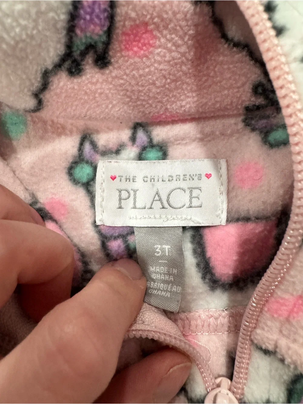 Kids Pink Llama Fleece Jacket - Cozy Zip Front